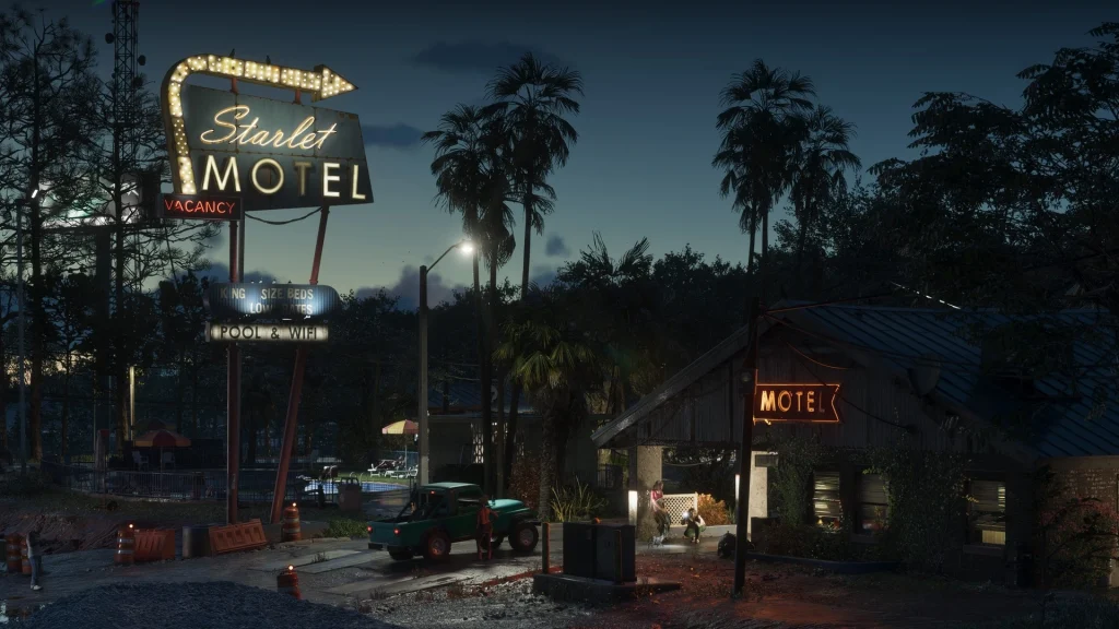 GTA VIはPort Gellhornを衰退したリゾート地として描き、そこに活発な犯罪経済を存在させる