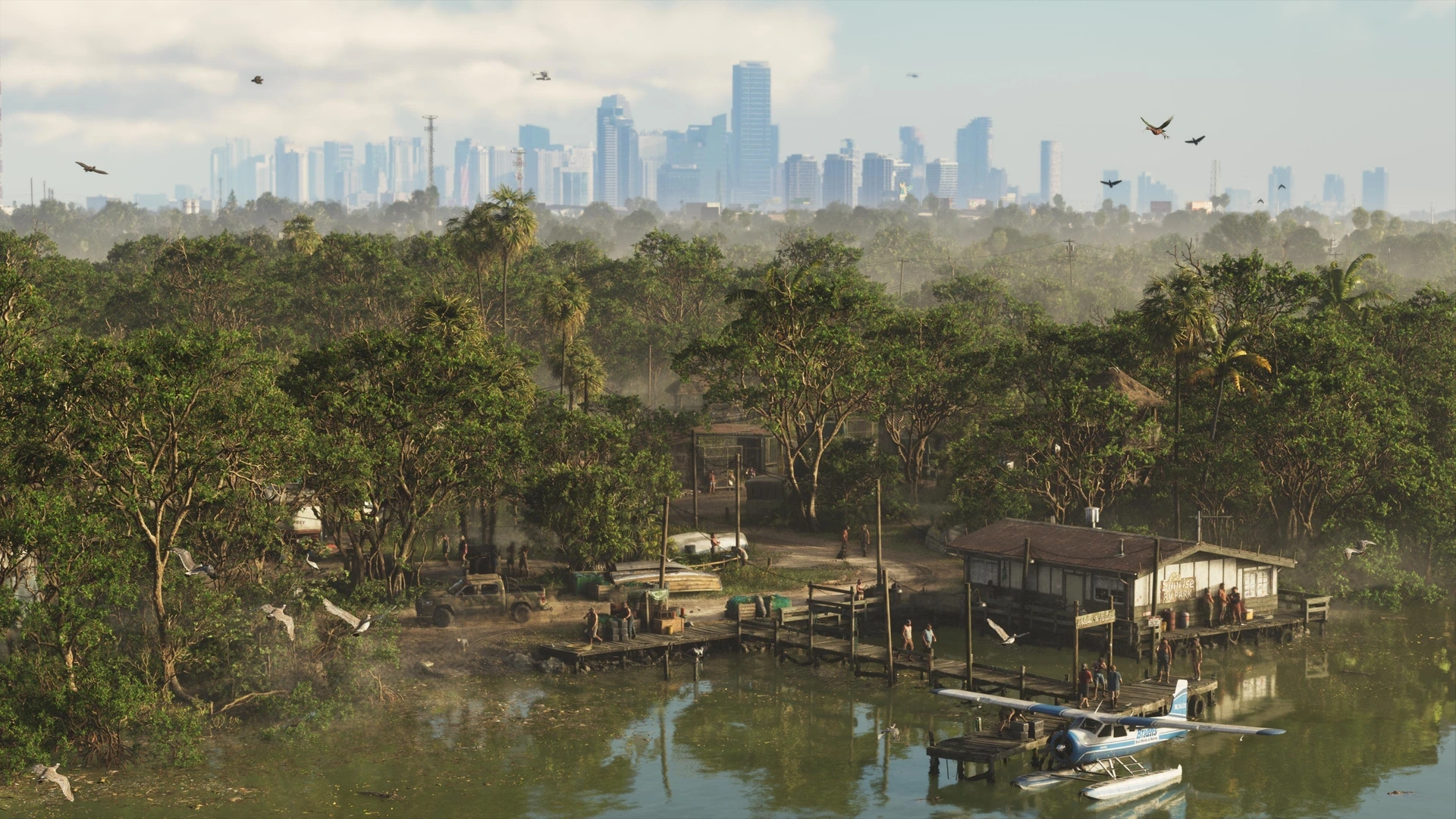 GTA VIはGrassriversを活用し、水、野生動物、視界を移動の一部にする